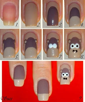 Misiowy manicure - krok po kroku