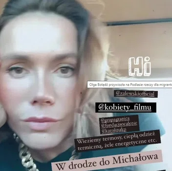 Olga Bołądź na granicy polsko-białoruskiej. "Kobiety filmu" wspierają migrantów