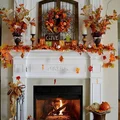 JEsienne dekoracje na kominku