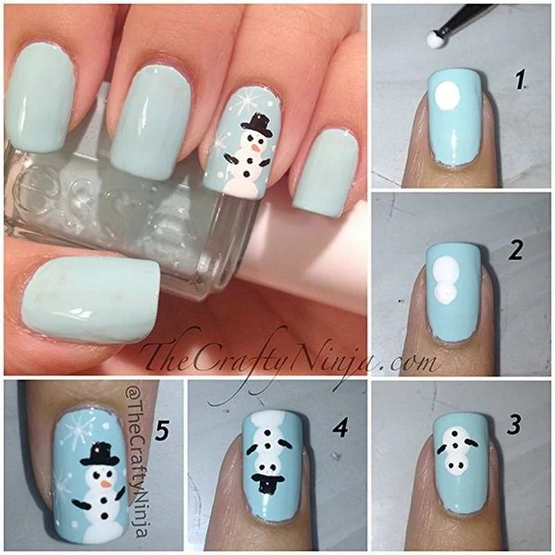 Zimowy manicure! Bałwanek