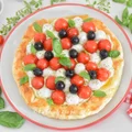 Tarta z kremem z pesto, mozzarellą i pomidorami