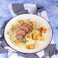 Kaczka z purée z kalafiora i kaszą bulgur
