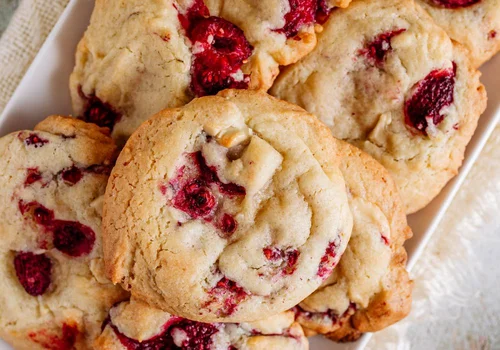 Łatwe ciastka z malinami