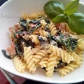 Makaron ze szpinakiem i szynką parmeńską