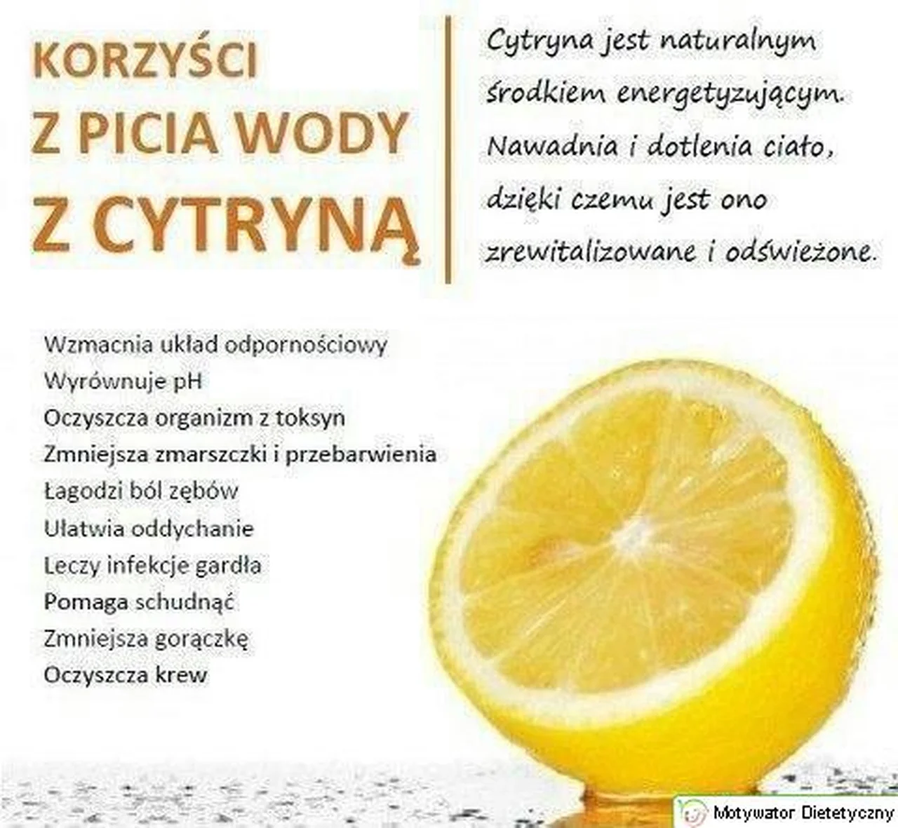 Korzyści z picia wody z cytryną