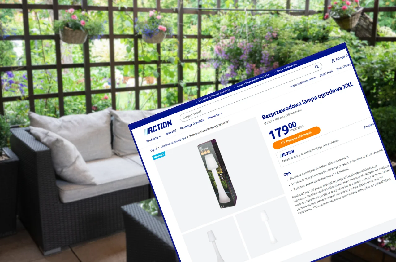 Ta stojąca lampa XXL z Action podbije ogrody w 2026 roku! Bez kabla, a nastrojowe, kolorowe światło i kształt robią bajkę