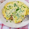 Omlet z groszkiem i szynką