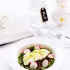 Halibut na purée ze szpinaku z czarną soczewicą