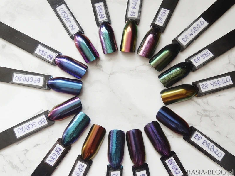 Pyłki kameleony z Born Pretty - 2 rodzaje (chameleon nail powder top grade mirror effect)