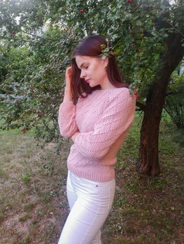 Sweterek szydełkowy z Nako Comfort Stretch