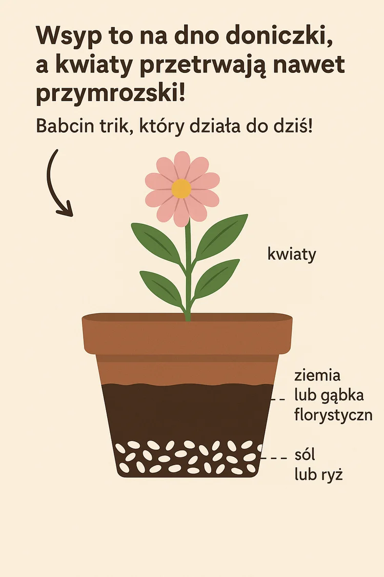 Zdjęcie Wsyp to na dno doniczki, a kwiaty przetrwają nawet przymrozki! Babcin trik, który działa do dziś! #1