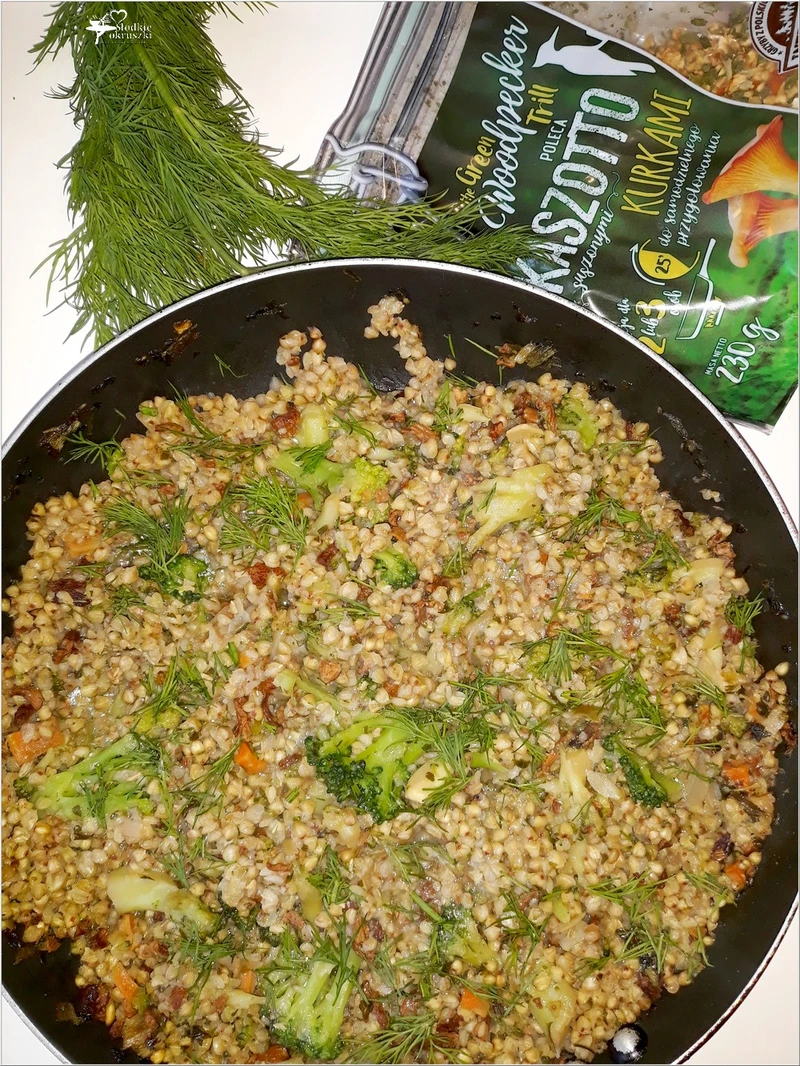 Szybkie kaszotto z brokułem i kurkami (w lżejszej wersji)