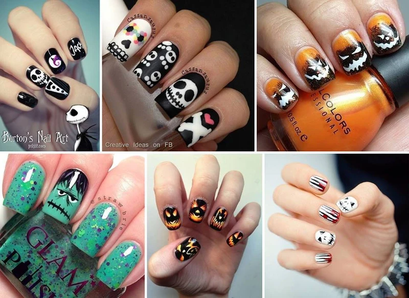 Manicure na Halloween
