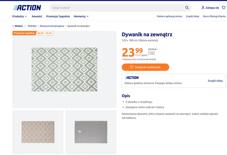 Zdjęcie Ten dywanik z Action robi furorę na polskich balkonach. Wygląda jak z Instagrama, a kosztuje tylko 24 zł! #1