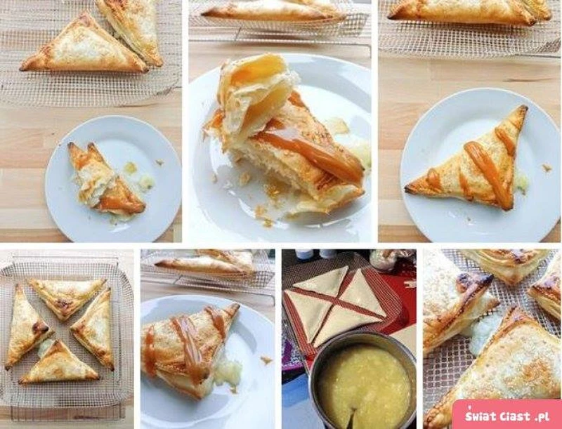 Trójkąciki z ciasta francuskiego z jabłkami