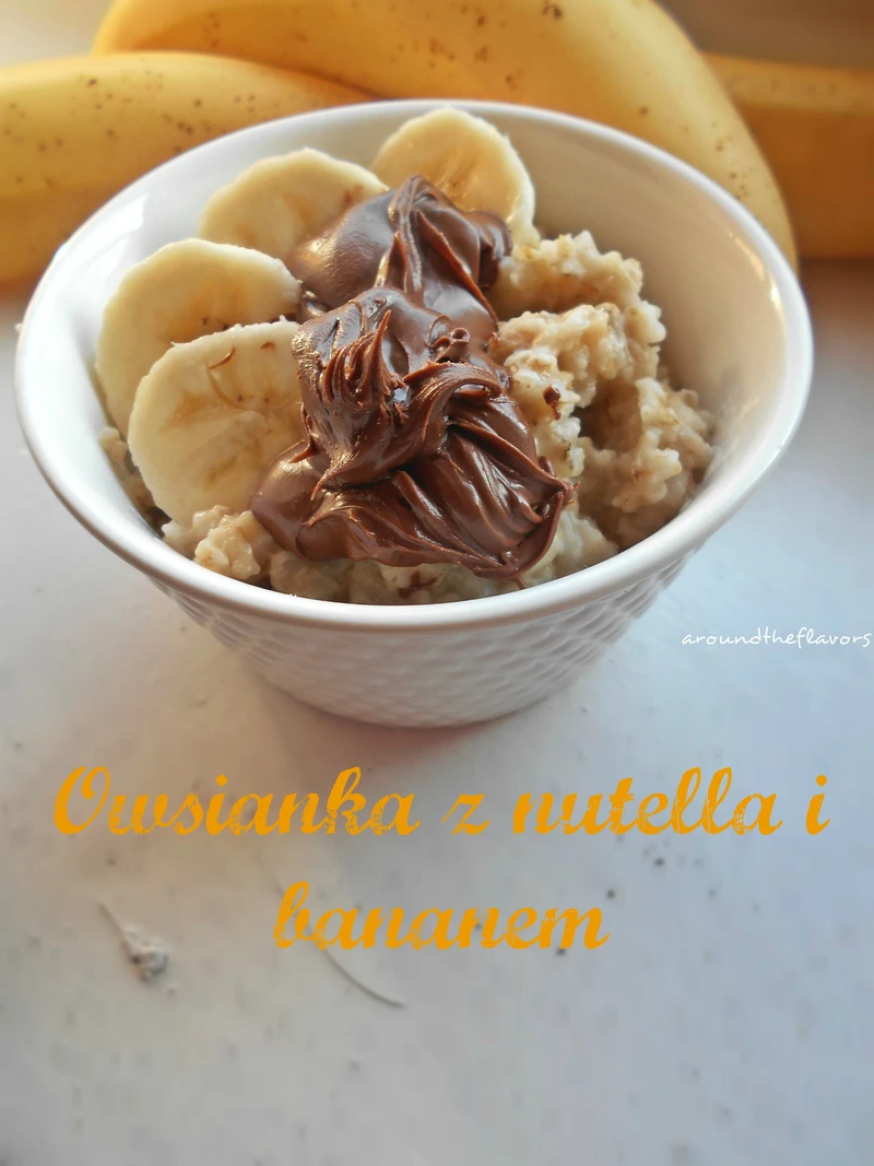 Owsianka z nutellą i bananem