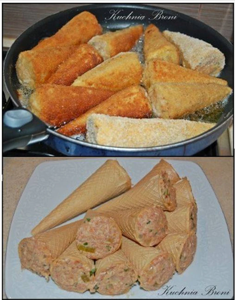 Rożki z mięsem mielonym