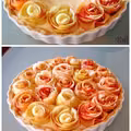 Piękna tarta z jabłkowymi różyczkami