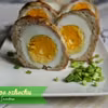 Jajka po szkocku (drobiowe), pieczone w piekarniku, o korzennym smaku