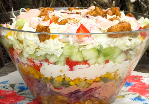 warstwowa SAŁATKA GYROS super przepis, idealna na każdą okazję, na imprezę +FILM