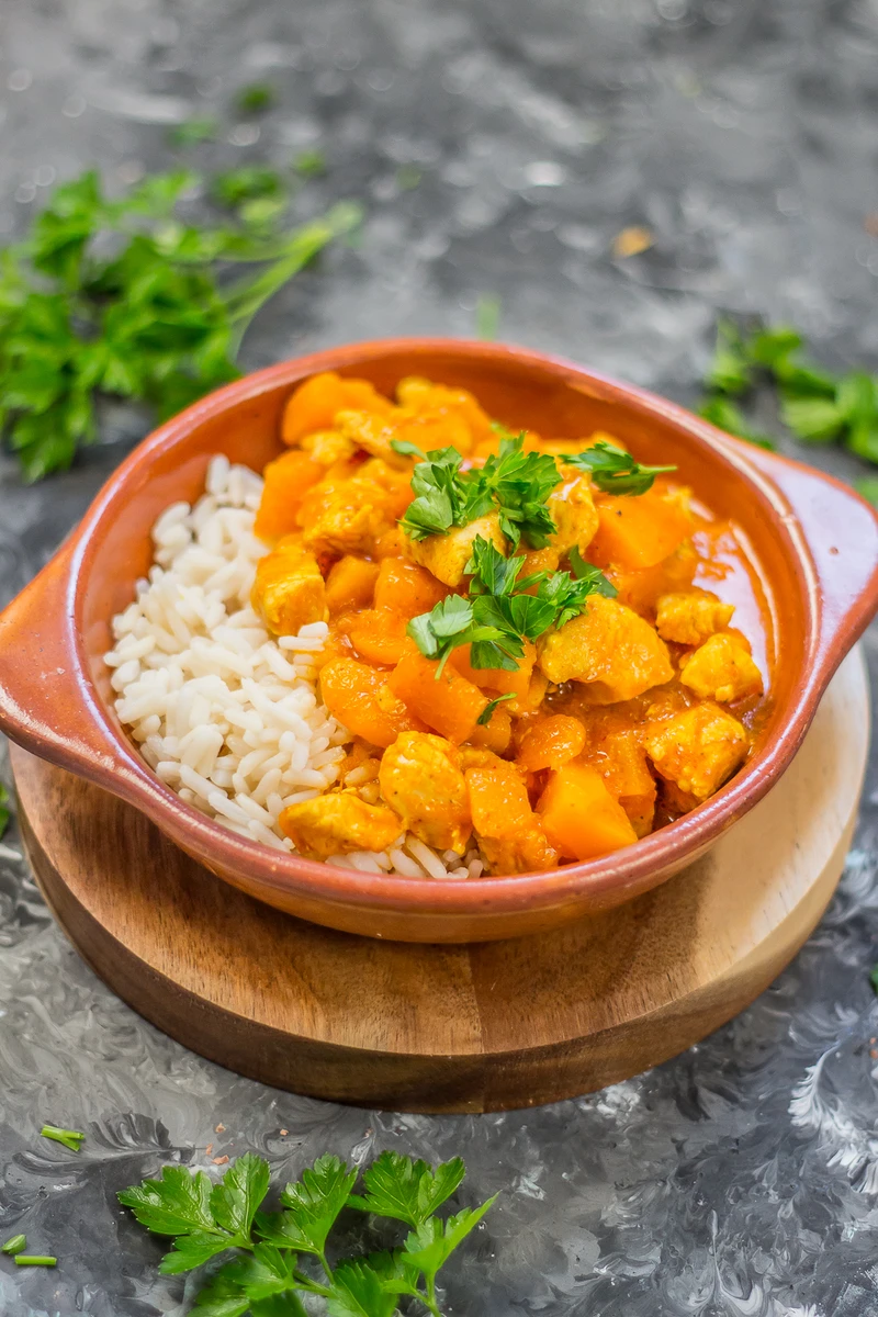 Curry z dyni i kurczaka