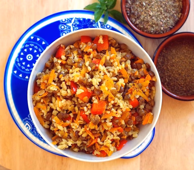 Kasza bulgur z zieloną soczewicą