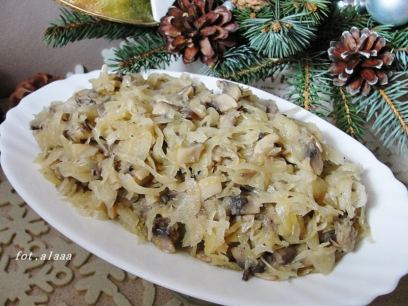 Kapusta z pieczarkami
