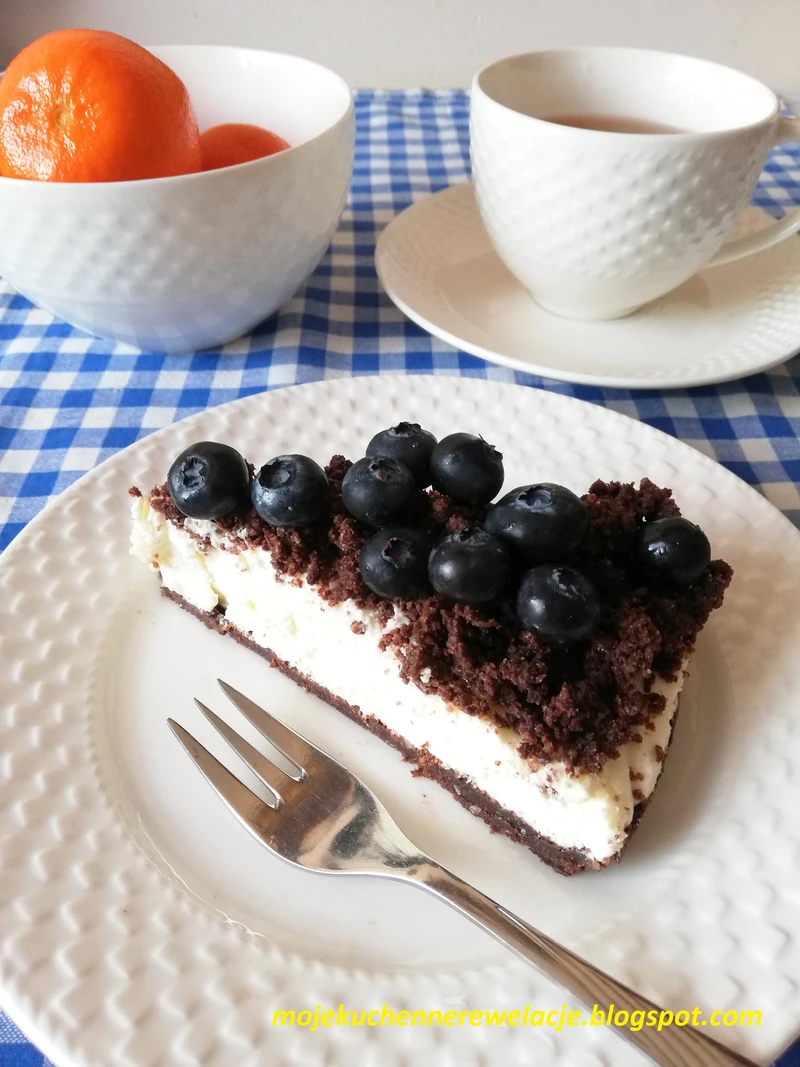 Sernik oreo z borówkami- bez pieczenia i bez cukru :)