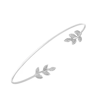 Srebrna metalowa bransoletka LIŚĆ- 14,99zł