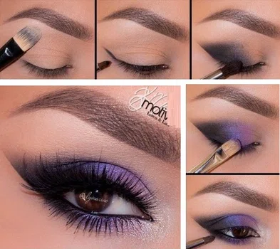 Smokey eye z fioletami w roli głównej