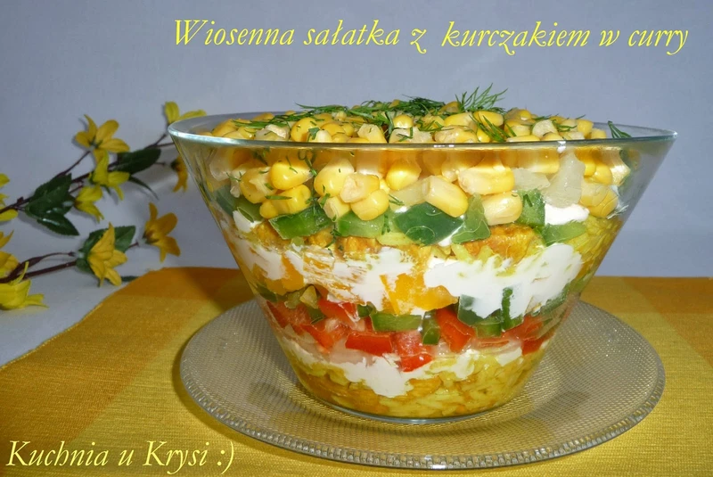 Sałatka z kurczakiem z curry