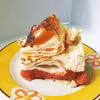 Ciasto z pianką śmietankową z mascarpone i frużeliną z rabarbaru