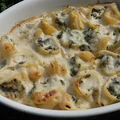 Lumaconi ze szpinakiem zapiekane pod beszamelem