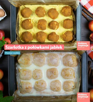 Szarlotka z połówkami jabłek - Pyszna i szybka!