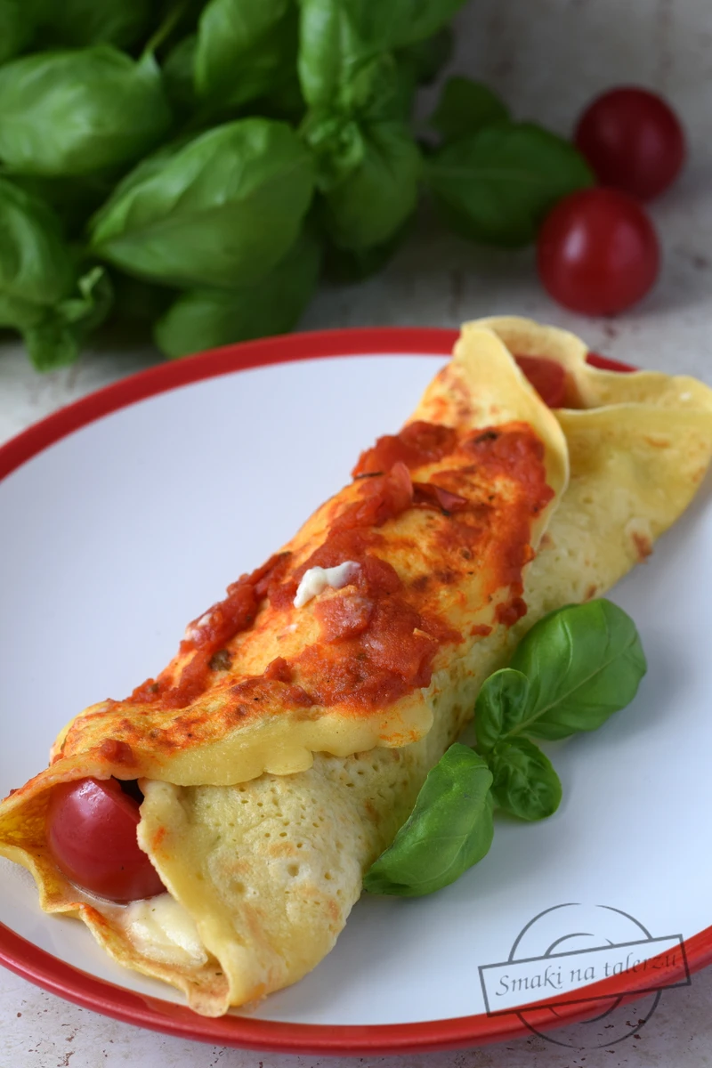 Naleśniki na piwie z grillowaną cukinią i mozzarellą
