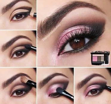 Makijaż z brązową kreską i różem