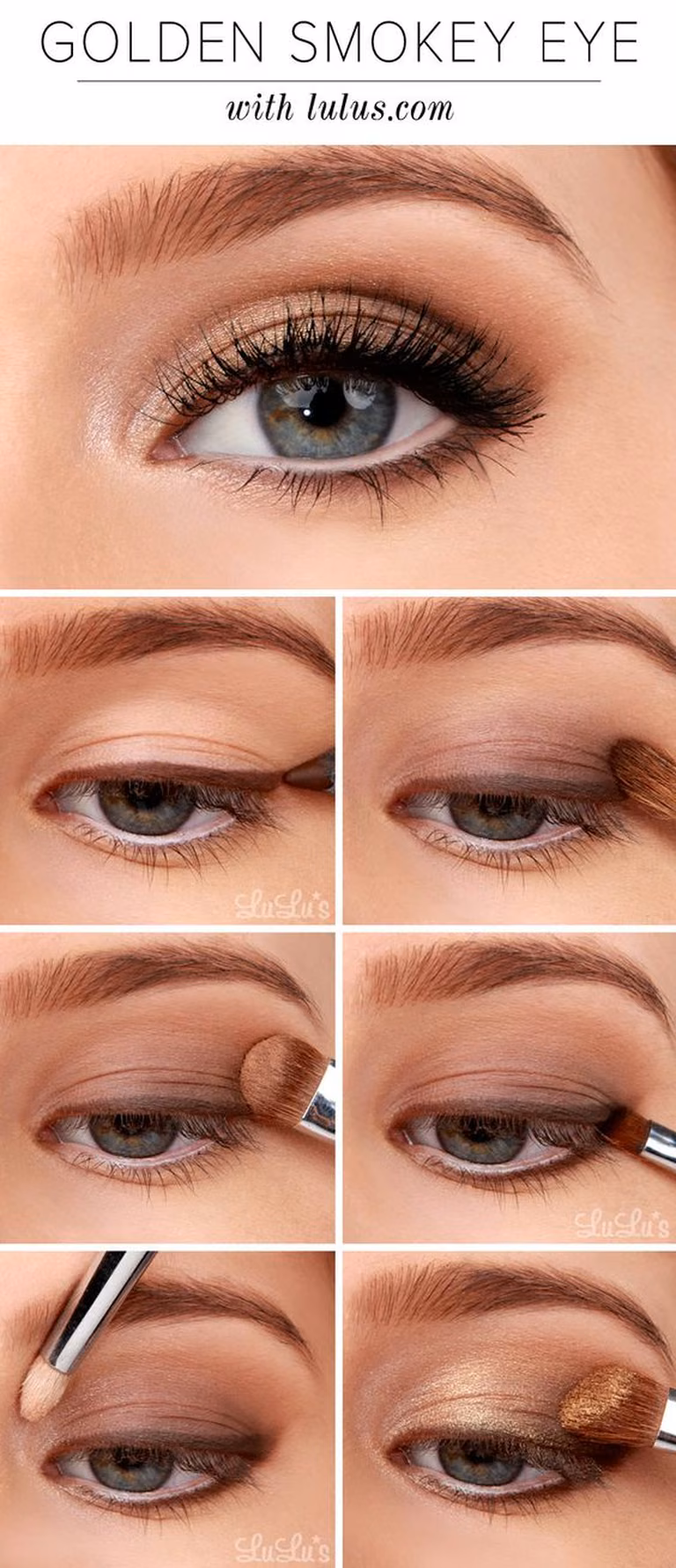 Złote smokey eye