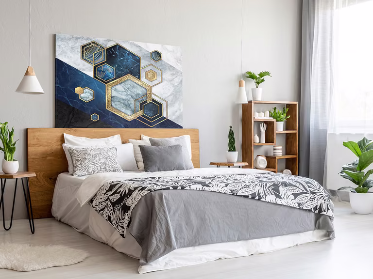 SZAFIROWY SYGNET - NOWOCZESNY OBRAZ NA PŁÓTNIE - 120X80 CM