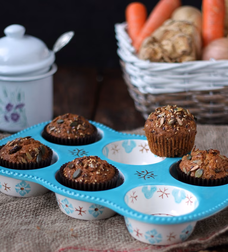 Muffiny marchewkowe z ziarnami