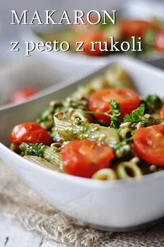 Makaron z pesto z rukoli.