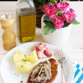 Schabowe z pieczarkami i cebulą