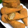 Mięso mielone w waflowych rożkach