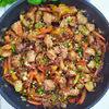 Kurczak w sosie teriyaki z makaronem