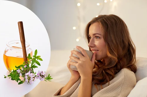 Zimowy napar z tymianku i miodu – ulga przy kaszlu i bólu gardła!