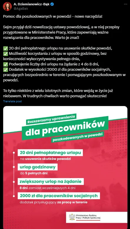 Zdjęcie Plus 20 dni płatnego urlopu i 2 tys. zł dodatku! Ministerstwo rozszerza listę pracowniczych uprawnień #1