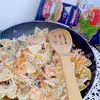 Makaron z kiełbasą myśliwską w sosie śmietanowo-koperkowym