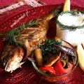 Pieczona dorada marynowana w musztardzie i curry