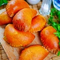 Pierogi drożdżowe z serem i pieczarkami