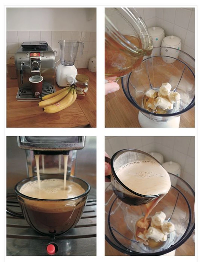 Mrożona kawa bananowa z blendera