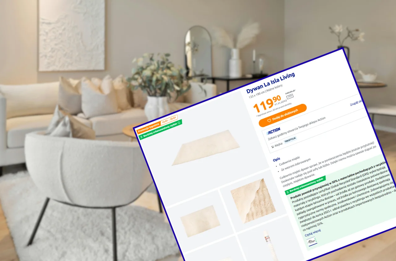 Ten dywan z Action zrobi efekt wow w salonie i sypialni! Rozmiar XL, miękki jak kocyk, a bąbelkowa struktura zachwyca - teraz w promocji